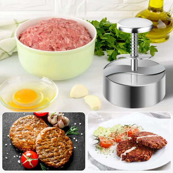 đ KĂ©zi hĂșspreselĆ hamburgerpogĂĄcsĂĄkhoz â âš EgysĂ©ges forma, gyors elĆkĂ©szĂtĂ©s Ă©s zökkenĆmentes, profi grillezĂ©si Ă©lmĂ©ny đĄïžđ„©