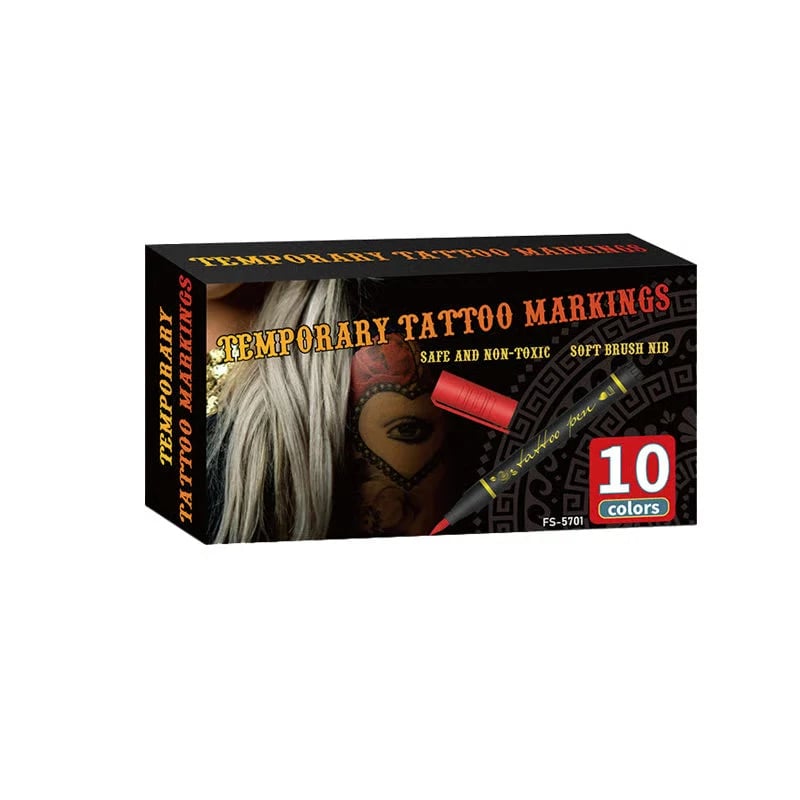 đđš10-Color Temporary Tattoo Markers Set