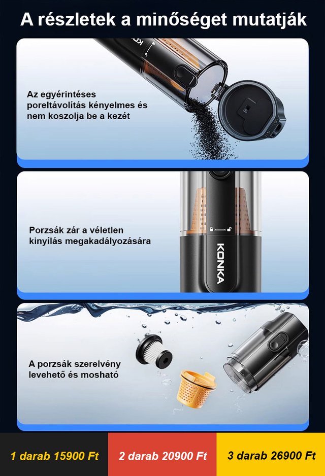 Öt az egyben intelligens kézi porszívó