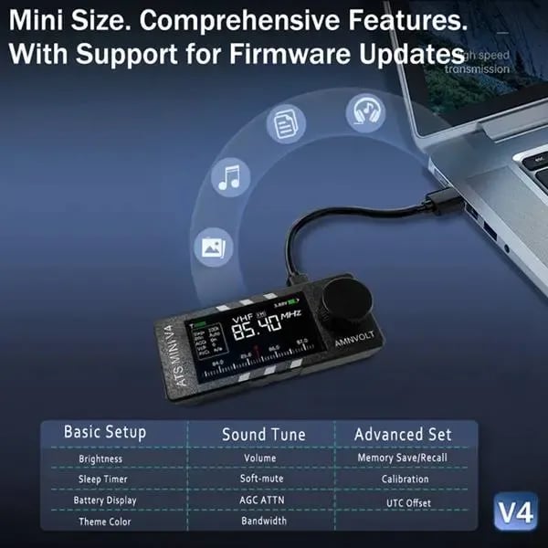 đ»FrissĂtett ATS Mini V4 Si4732 minden sĂĄvĂș DSP rĂĄdiĂłvevĆ