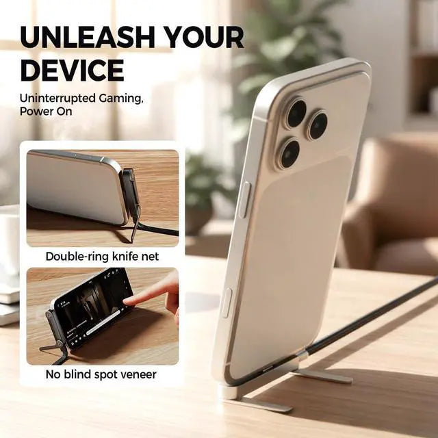📱 240 W-os fonott gyorstöltő kábel beépített telefontartóval - Új 2026-os összecsukható, tartós USB-C Type-C kábel (2 db-os csomag)