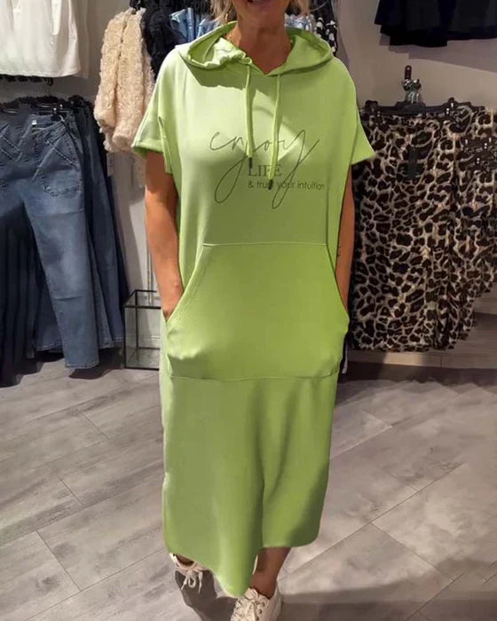 💥🔥👗[S-5XL]2025 új nyári stílusú laza, kényelmes és légáteresztő nagyméretű pulóverruha