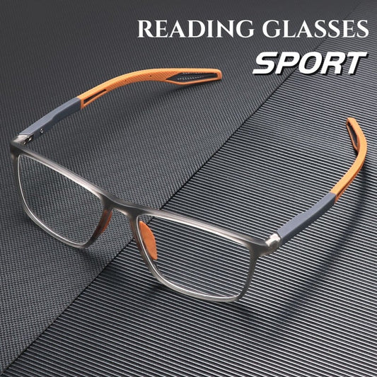 🎁Utolsó 50 szett elérhető 📿Ingyenes rózsa nyaklánc🔥Férfi sport ultra könnyű anti-kék presbyopikus szemüveg