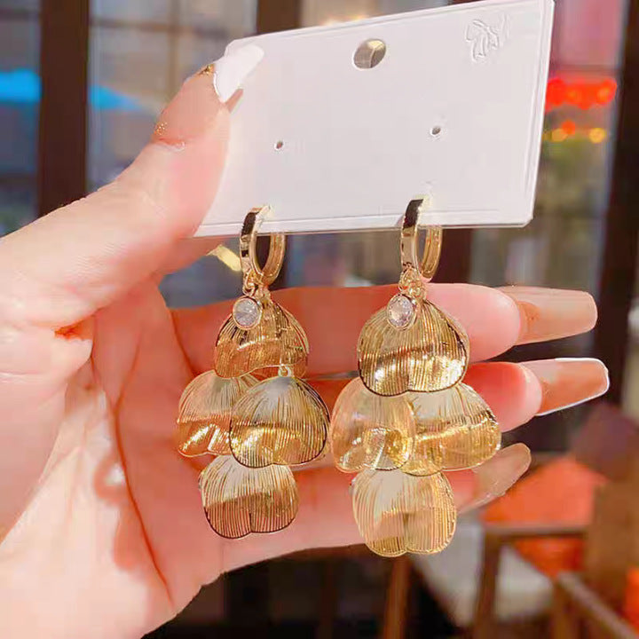 🍀Női fülbevaló levél alakú medállal