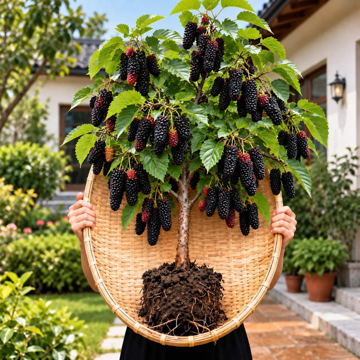 🌳 Giant Red & Black Mulberry Tree Saplings – Grow Sweet Berries at Home 🌿