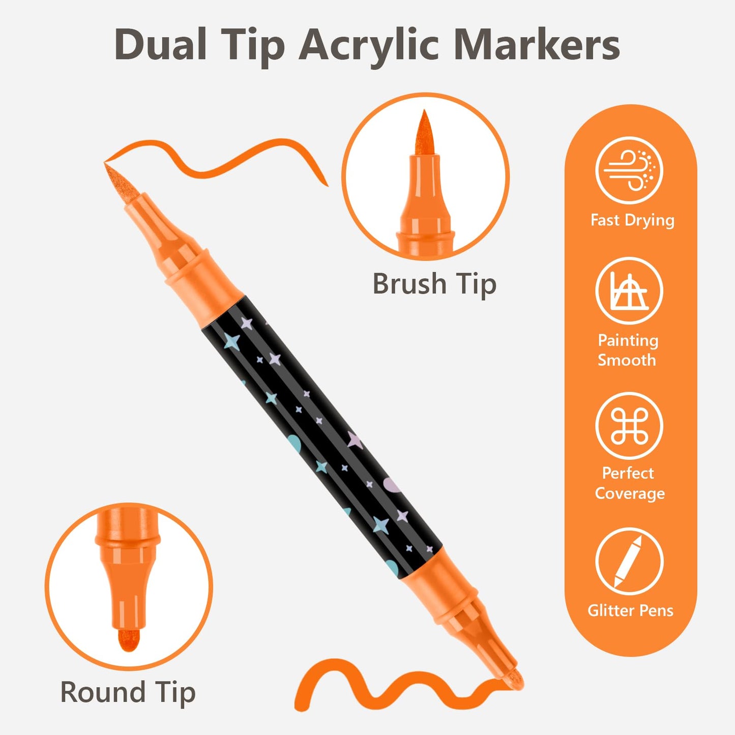 🎁Kétvégű csillogó filctoll