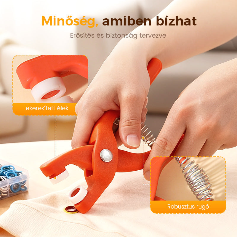 🔥 Fém Nyomógombok Gyorszáró Fogókészlettel 🛠️💪