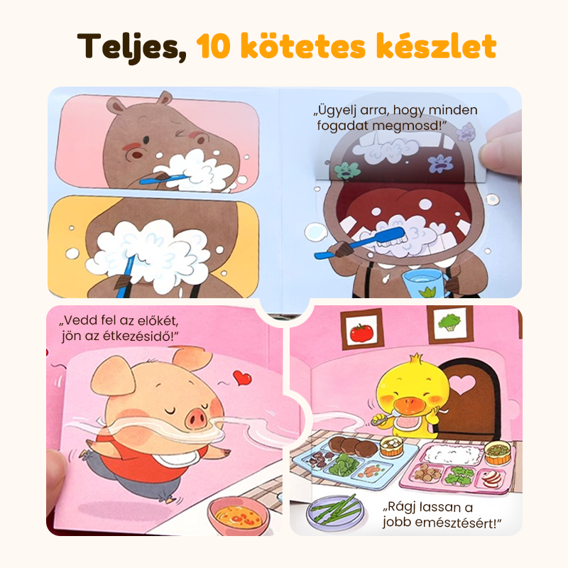 📚🧠 10 db-os interaktív kisgyermekeknek szóló tanulási könyvkészlet 👶💕