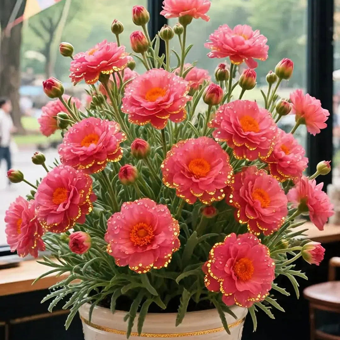 Aranycsipke portulaka🌸✨ Gyönyörű, dupla virágok a könnyed nyári színekért