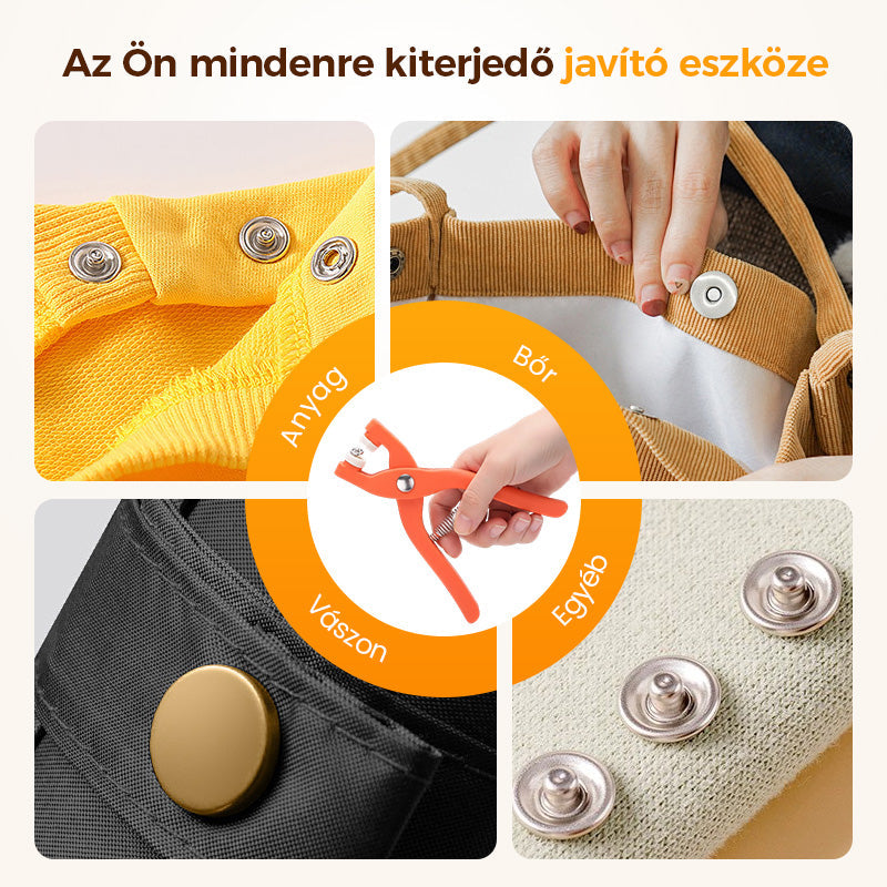 🔥 Fém Nyomógombok Gyorszáró Fogókészlettel 🛠️💪