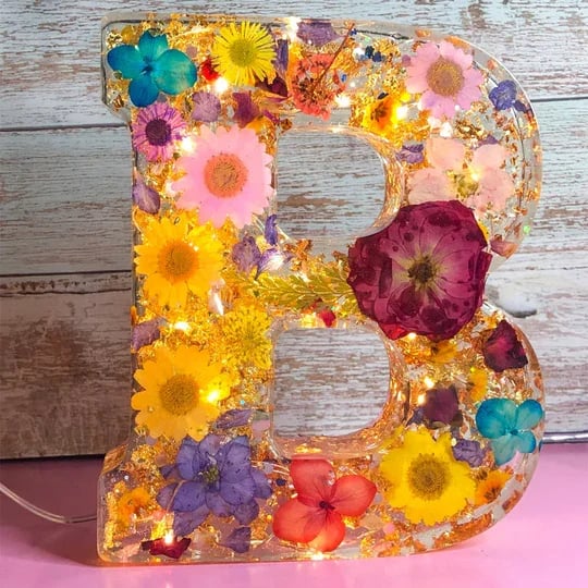 🌸Kézzel készített virágmintás gyantából készült éjszakai fény