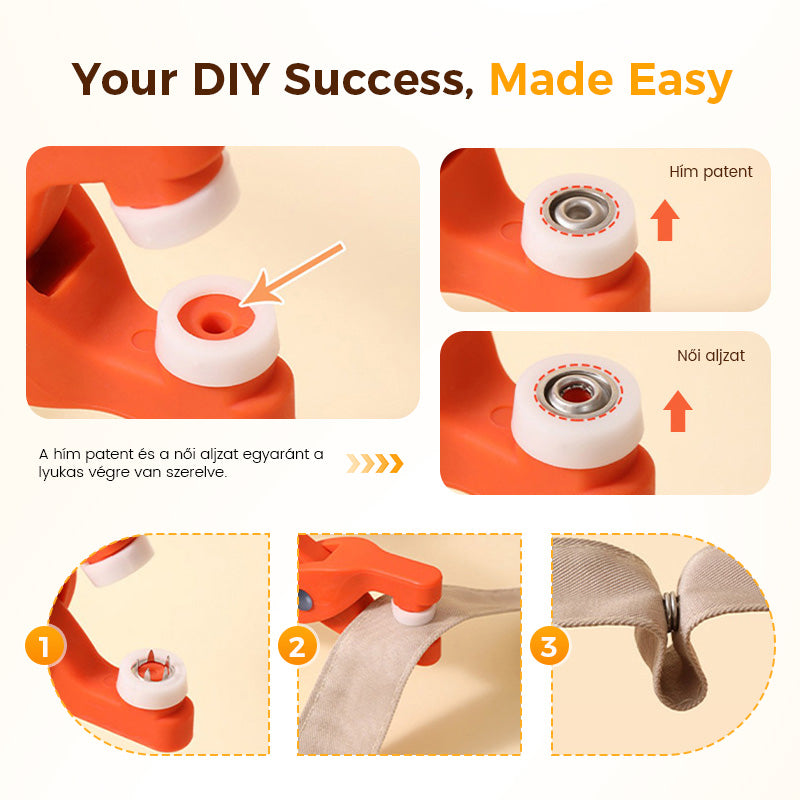 🔥 Fém Nyomógombok Gyorszáró Fogókészlettel 🛠️💪