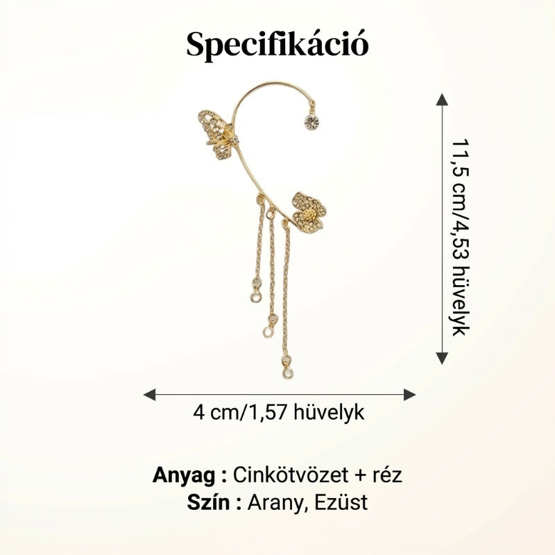 ✨PILLANGÓ ROJTOS STÍLUSÚ CIRKON FÜLBEVALÓ | TÖKÉLETES AJÁNDÉK🎁