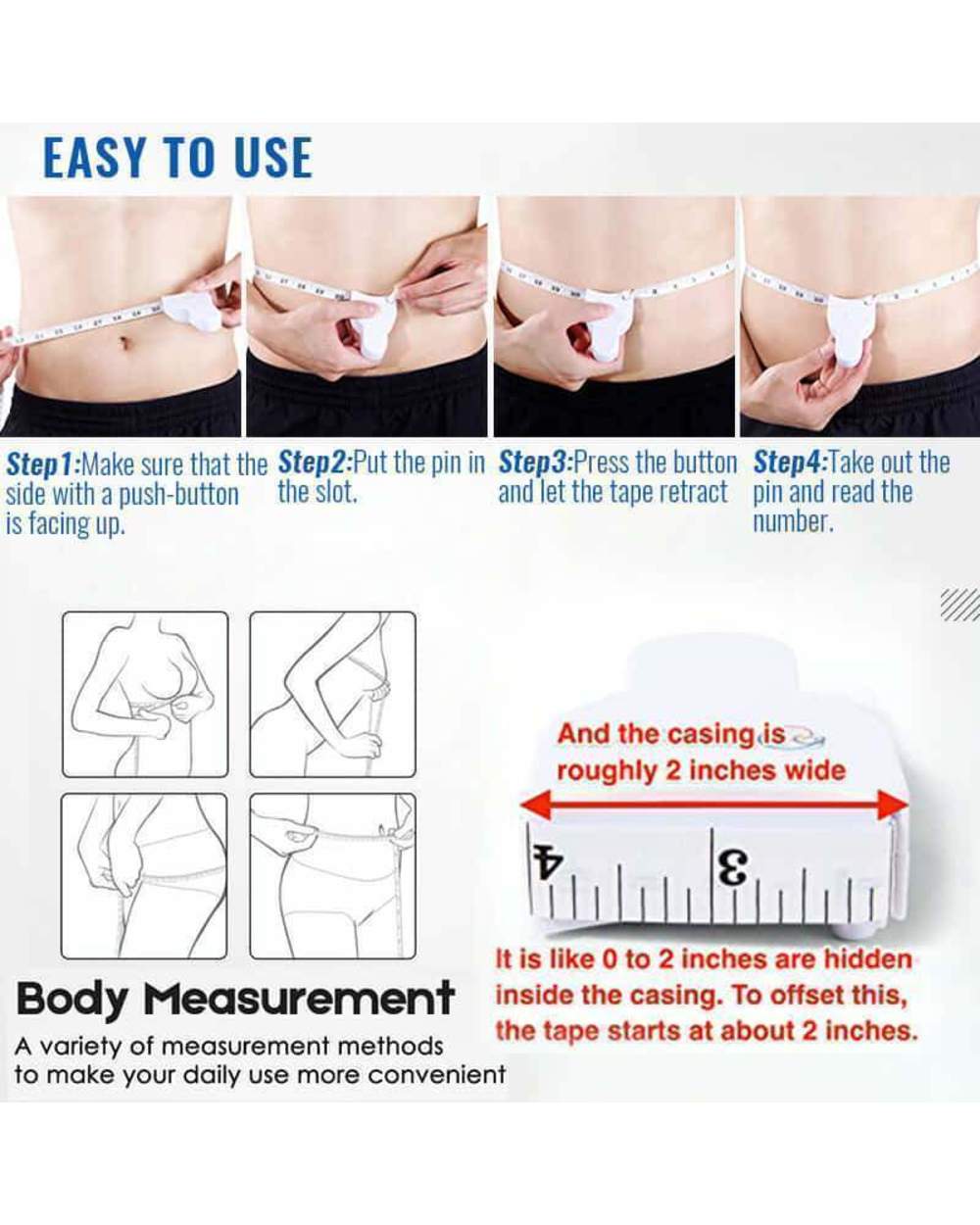 🔥 Vásároljon 1 kap 1 ingyenes 🔥 Többfunkciós test mérőszalag 📏✨