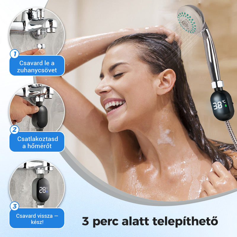 💧Zuhanyhőmérő🌡️ Nincs több találgatás – azonnali hőmérséklet! 🚿