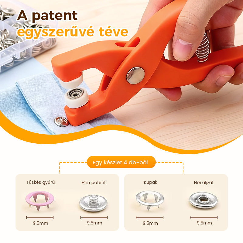 🔥 Fém Nyomógombok Gyorszáró Fogókészlettel 🛠️💪