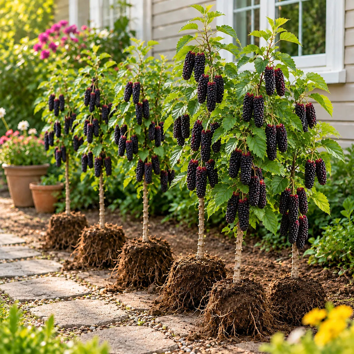 🌳 Giant Red & Black Mulberry Tree Saplings – Grow Sweet Berries at Home 🌿