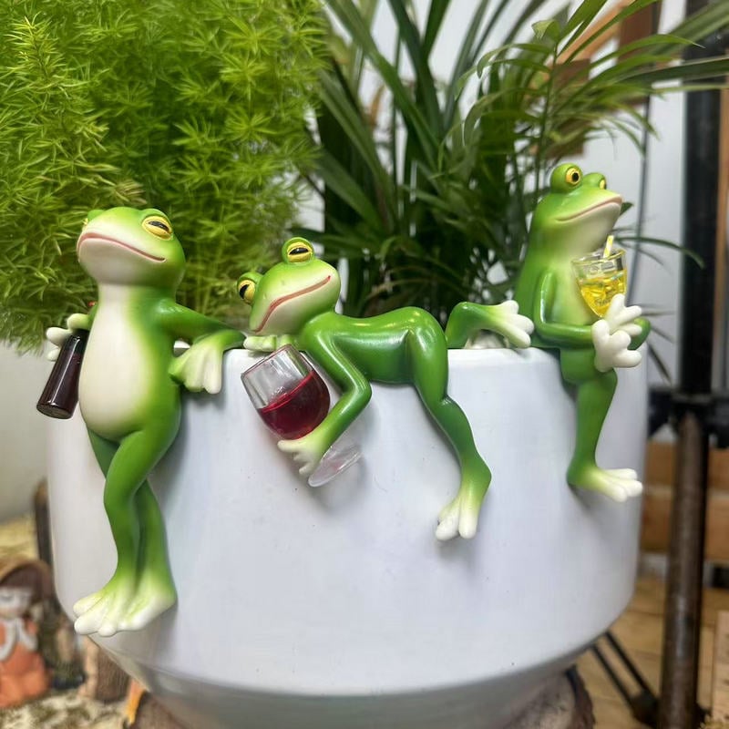 🔥 NAGY AKCIÓ 🐸🍷 Függesztett virágcserép dísz – Béka