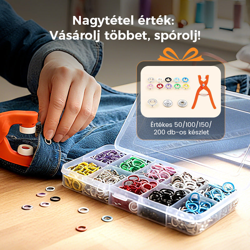 🔥 Fém Nyomógombok Gyorszáró Fogókészlettel 🛠️💪