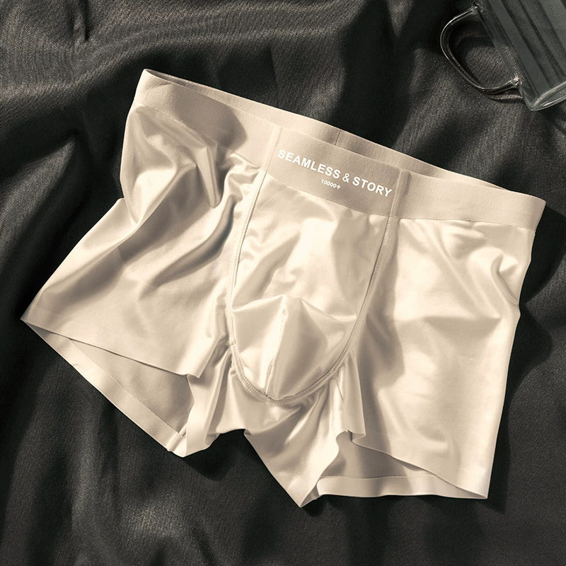 (3 db.) Elegáns Ice Silk Férfi Alsónemű a Mulberry Silk antimikrobiális férfi boxeralsóitól