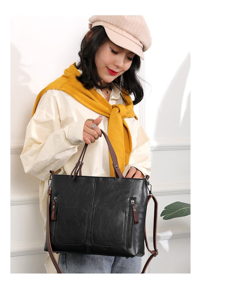 👜 Női vintage bőr válltáska
