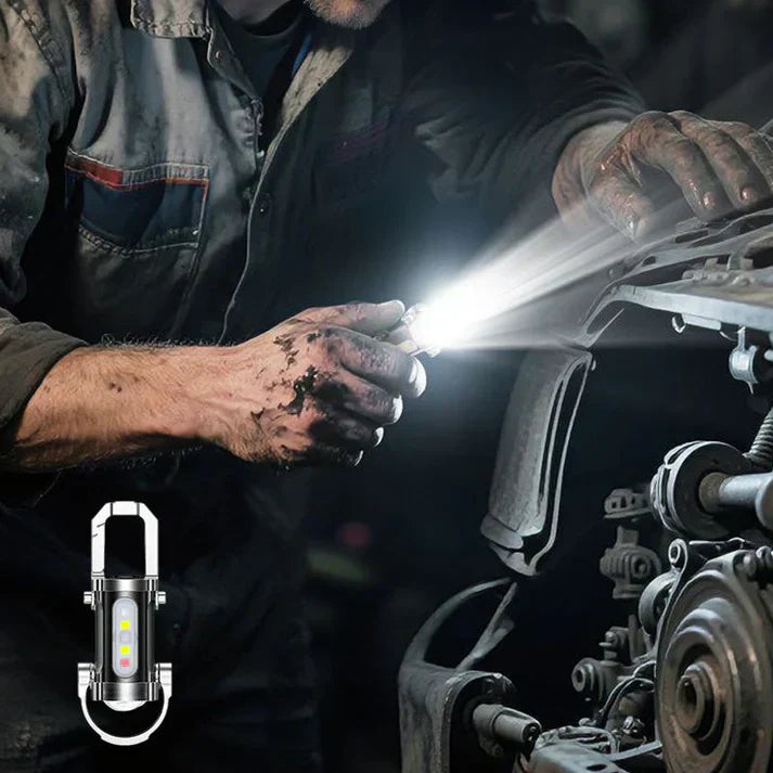 【✨1+1 Ingyenes】Hordozható, újratölthető, fényes kulcstartó zseblámpa