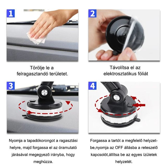 Szívókorongos autós telefontartó