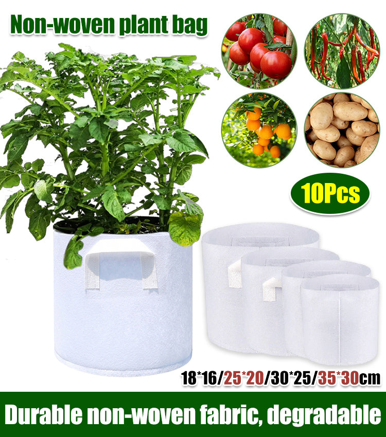 【10db】🌱 3/4/5/7/10 gallon zöldség-/virág-/növénytermesztő táskák, erős, nem szőtt termesztőtáskák