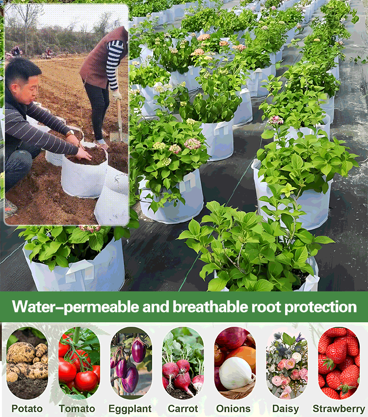 【10db】🌱 3/4/5/7/10 gallon zöldség-/virág-/növénytermesztő táskák, erős, nem szőtt termesztőtáskák