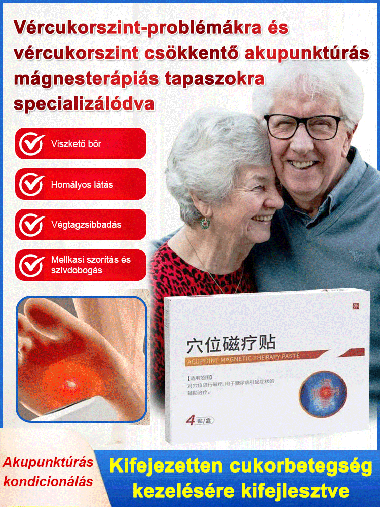 Vércukorszint-csökkentő akupunktúrás mágneses tapasz