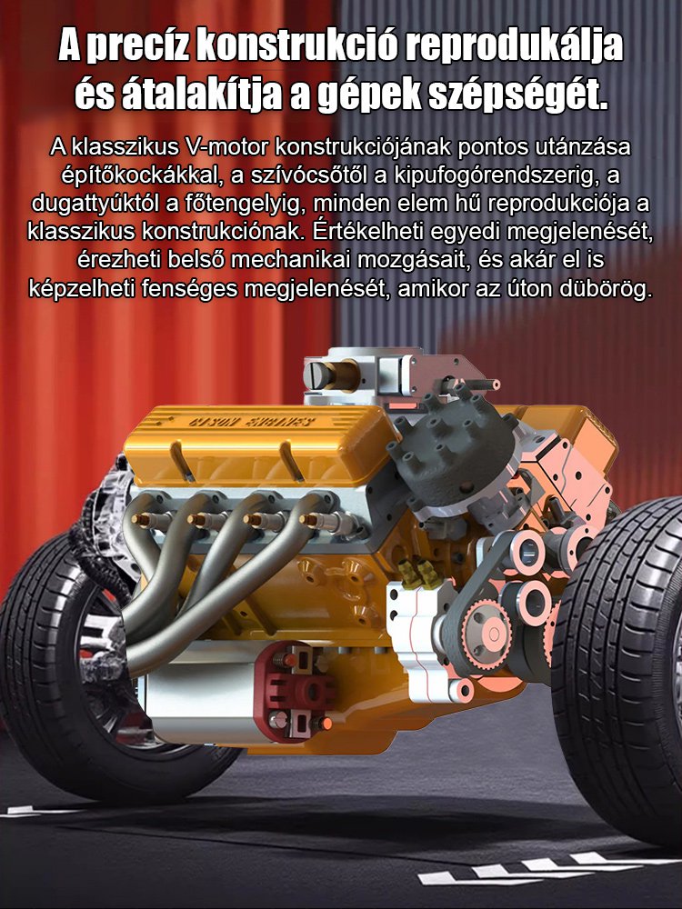 Az új V8 motor dekorációs darab
