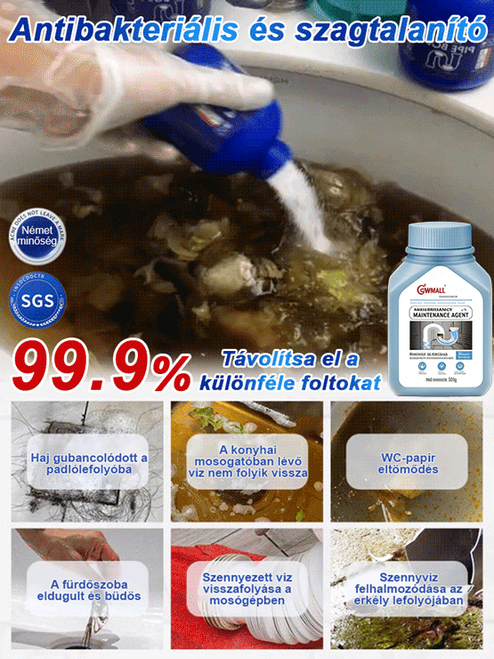 【Három másodperces búcsú a dugulástól】Erős csőoldó és -tisztító szer