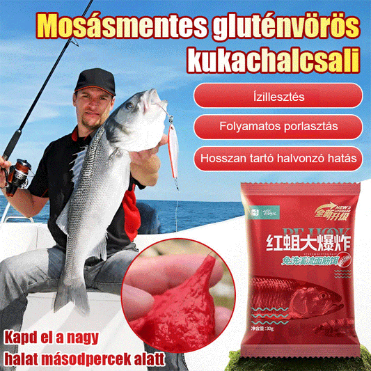 Minden halhoz alkalmas a piros kukac lustahorgász csali.