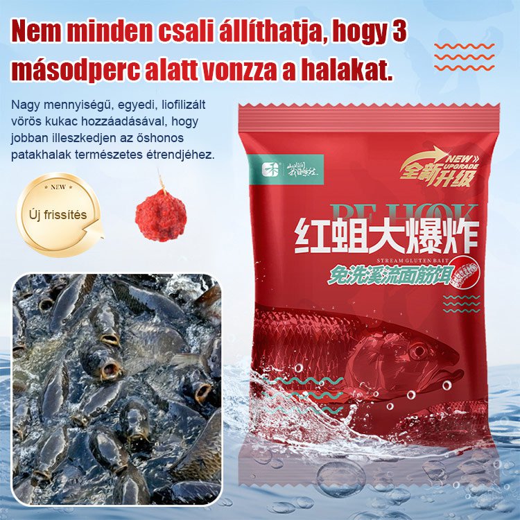 Minden halhoz alkalmas a piros kukac lustahorgász csali.