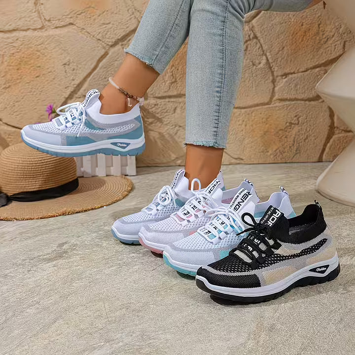 Női lélegző hálós színátmenetes sportcipők