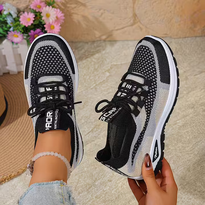 Női lélegző hálós színátmenetes sportcipők