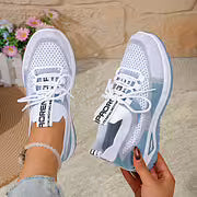 Női lélegző hálós színátmenetes sportcipők