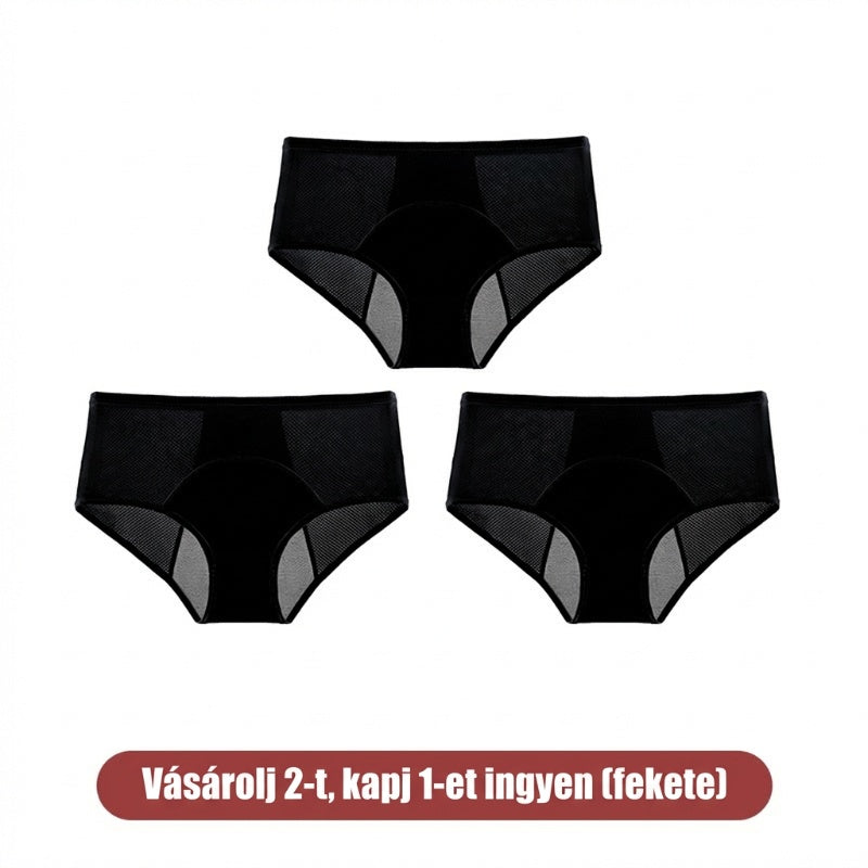 🍃 Magas derékú, elöl-hátul szivárgásgátló higiéniai bugyi, hatékonyan megakadályozza az oldalirányú szivárgást