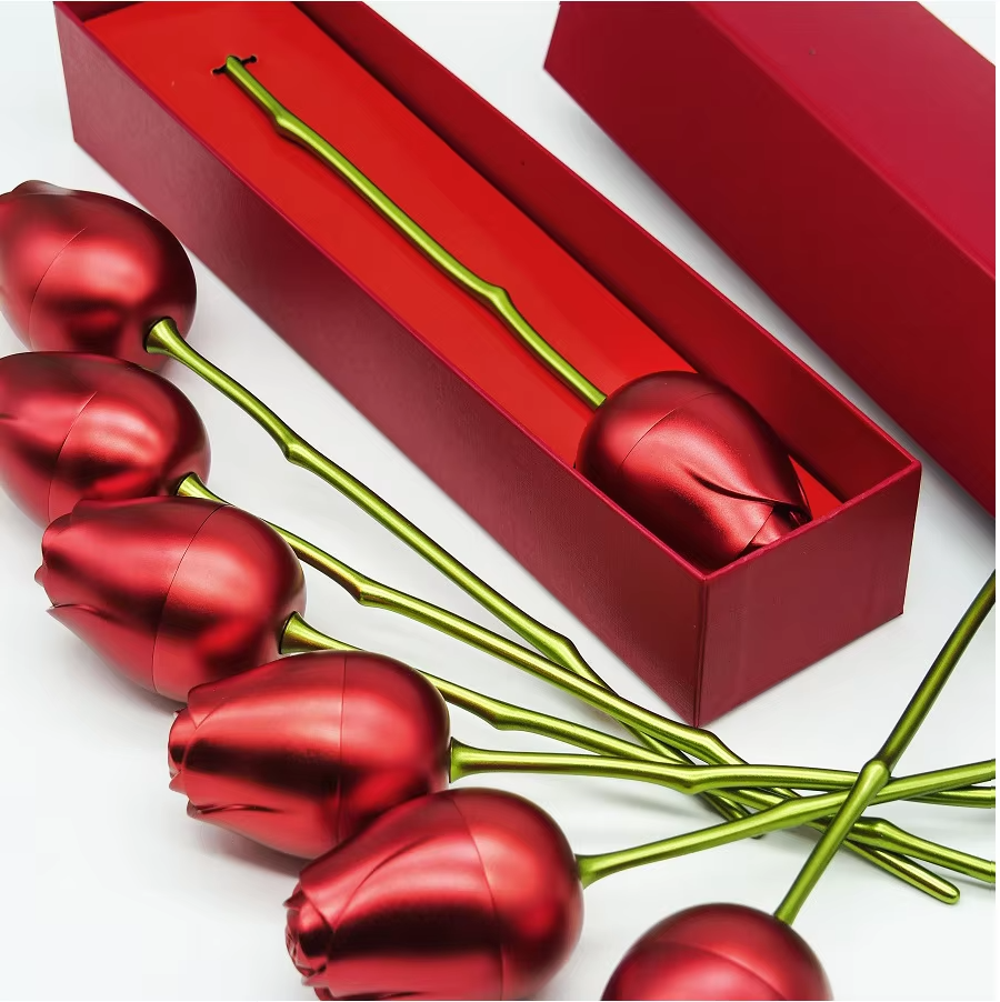 Rózsa szál szív alakú medál nyaklánc ajándék szett