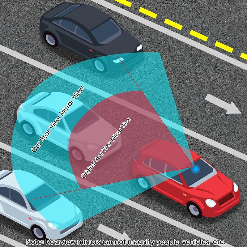 12 hüvelykes panoráma visszapillantó tükör csipesszel