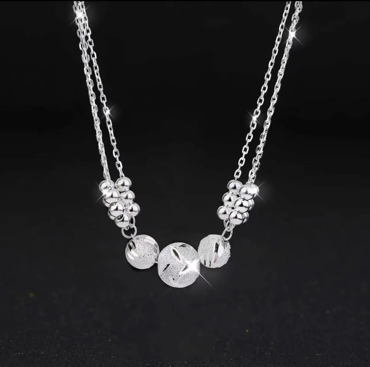 🎁🔥[Nyaklánc + Karkötő]✨Ékszer szett gravírozott ezüst nyaklánccal