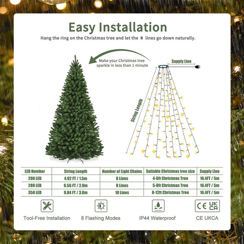 🎄 Ötágú csillag alakú LED-es karácsonyfa égő 🎄