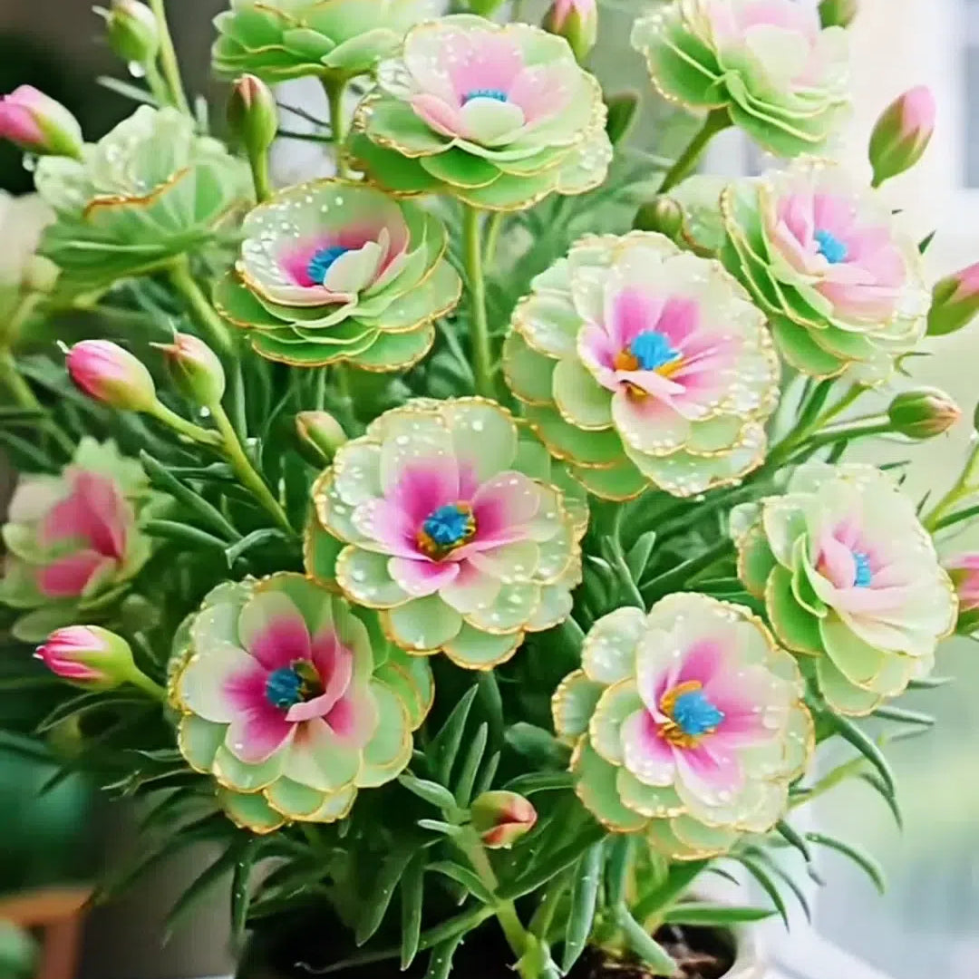 Aranycsipke portulaka🌸✨ Gyönyörű, dupla virágok a könnyed nyári színekért