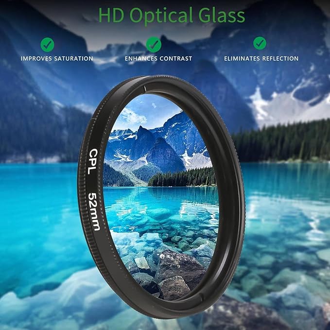 Heysliy 52 mm-es CPL szűrő telefonhoz klipszel