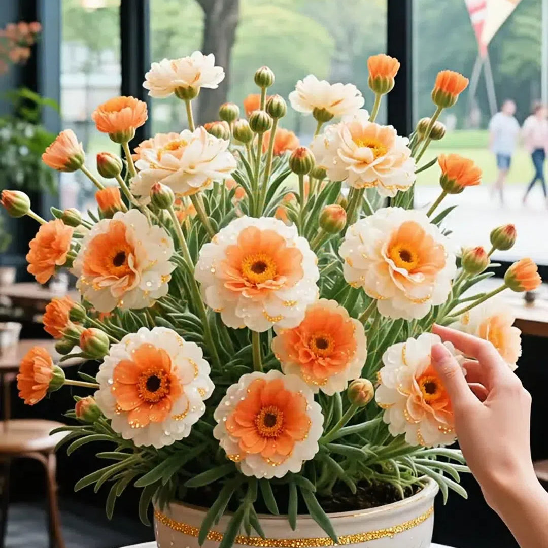 Aranycsipke portulaka🌸✨ Gyönyörű, dupla virágok a könnyed nyári színekért