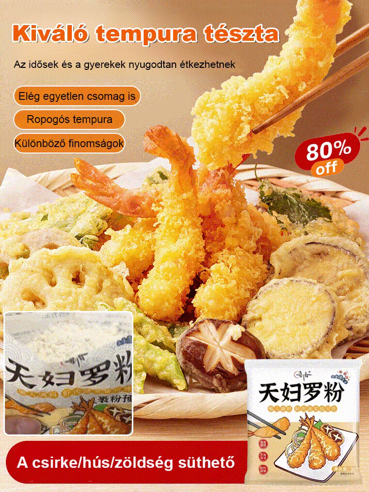 Ropogós, nem olajos - az idősek és gyerekek egyaránt szeretik a tempura lisztet.