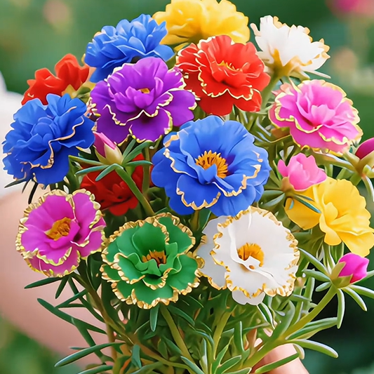 Aranycsipke portulaka🌸✨ Gyönyörű, dupla virágok a könnyed nyári színekért