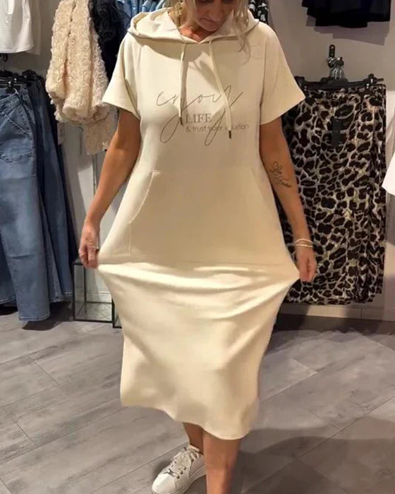 💥🔥👗[S-5XL]2025 új nyári stílusú laza, kényelmes és légáteresztő nagyméretű pulóverruha