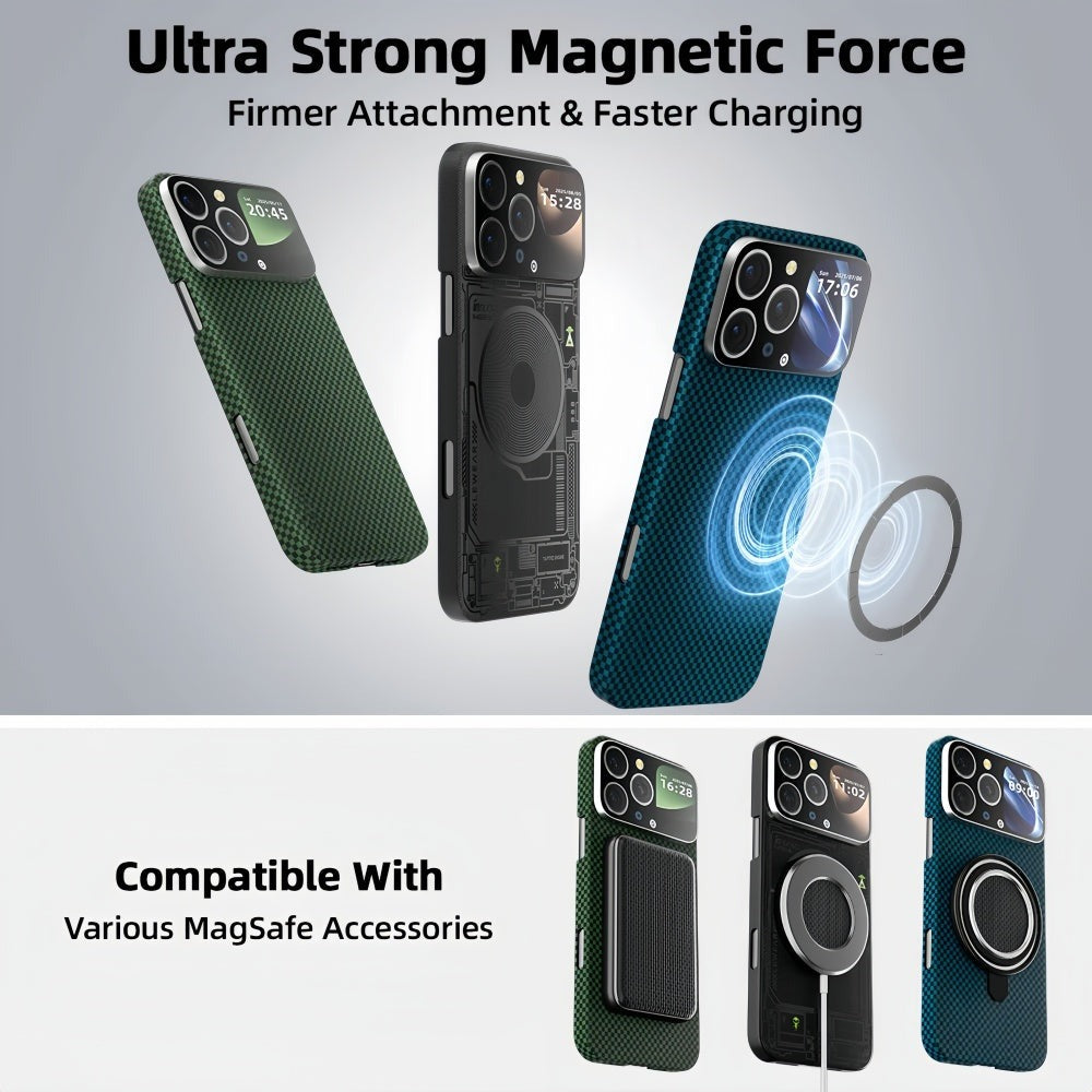 Globális, limitált kiadású, mágneses, jövő technológiás intelligens védőtok (iPhone 17-12 készülékkel kompatibilis)