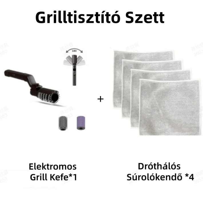 🧼 Vezeték Nélküli Elektromos BBQ Grill Kefe Tisztító 🔥🍖 | Erős forgófej, 3 sebességfokozat – újratölthető, vízálló kivitel ⚡